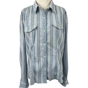 The North Face Outdoors Long Sleeve Top Blouse Boho Gorpcore Women Blue Size XL